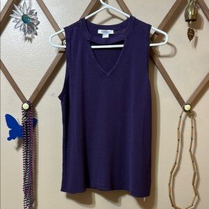 White House Black Market Purple Sleeveless V-Neck Tank Sweater